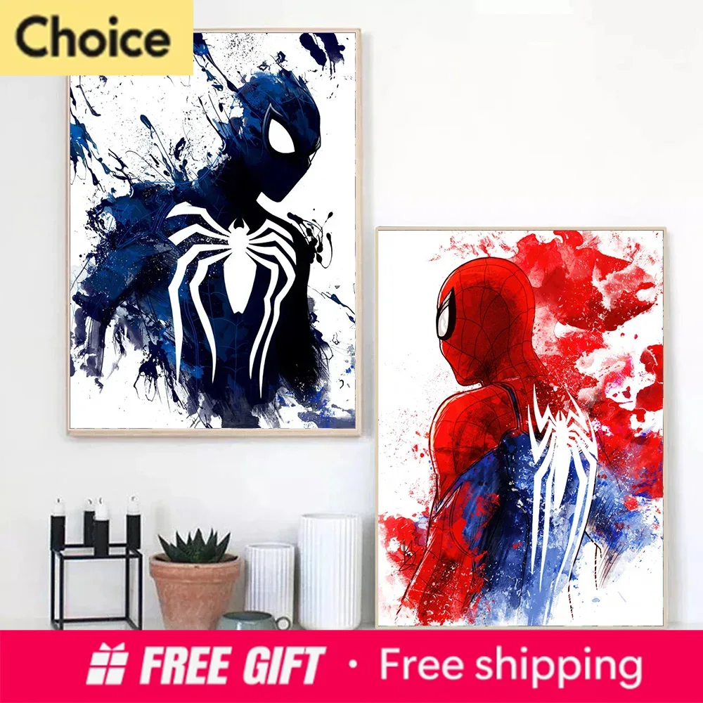 Resin Art On Wall - Marvel Movie Watercolor SpiderMan Superhero Diamond