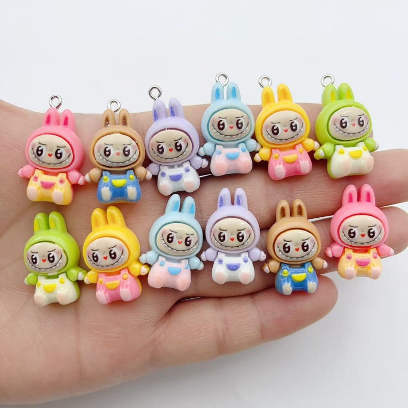 Resin Art Store - 10Pcs Kawaii Rabbit Strawberry House Resin