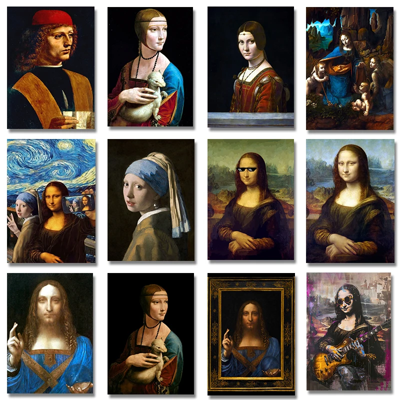 Resin Art Wall Decor - Famous Leonardo Da Vinci Artwork Salvator