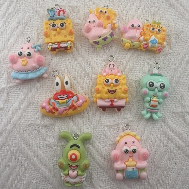 Resin Art Store - 10pcs cartoon resin pendant, DIY jewelry