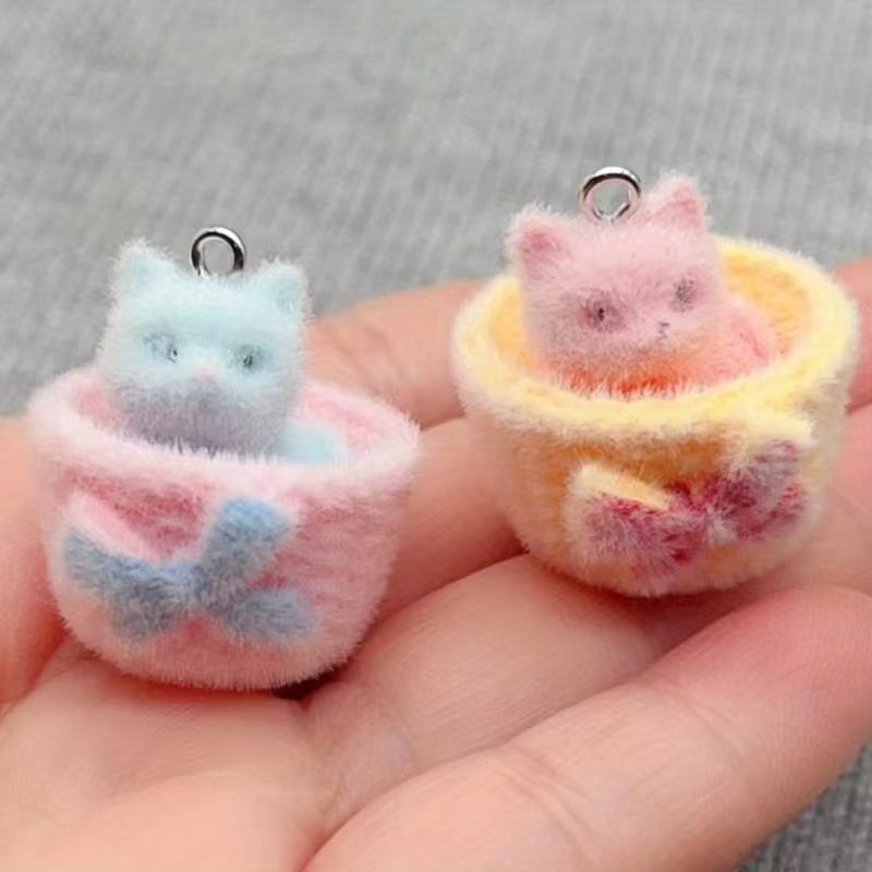 4pcs 3D plush resin cat pendan - đánh giá và giá Resin Art Store