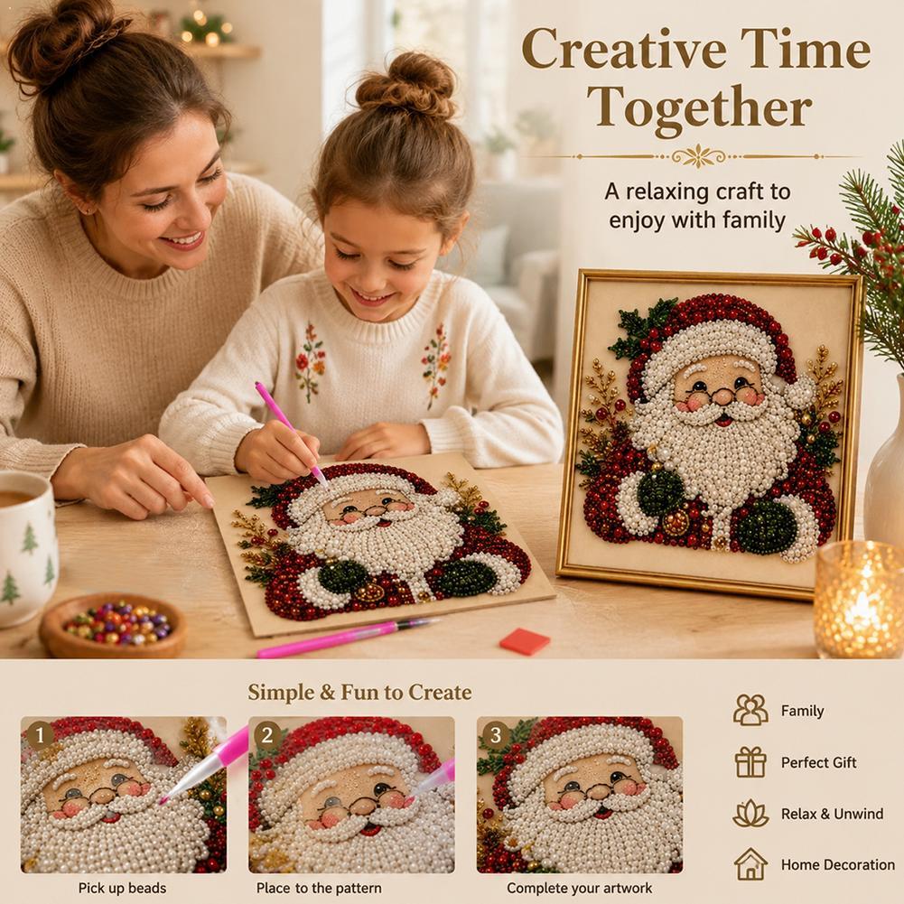 Christmas Santa Claus Pearl Ar - đánh giá và giá Resin Art Wall Decor
