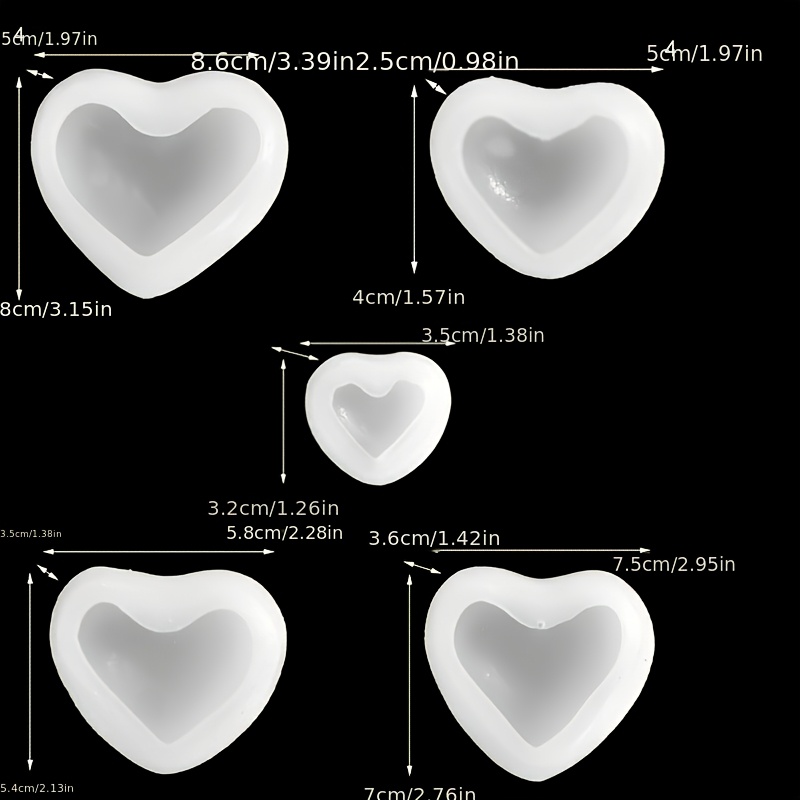 5pcs Heart-Shaped Gypsum Candl - đánh giá và giá Resin Art Heart