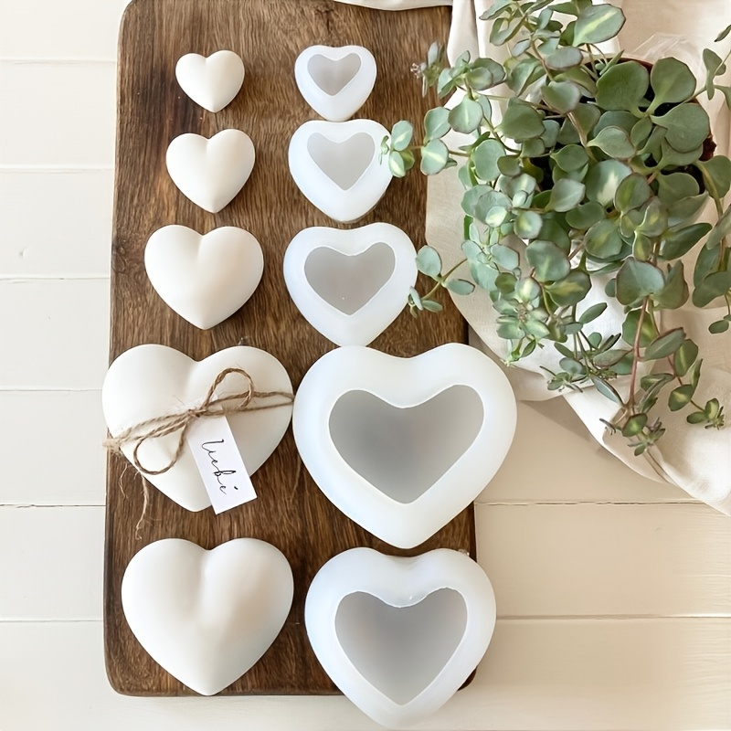 5pcs Heart-Shaped Gypsum Candl - đánh giá và giá Resin Art Heart