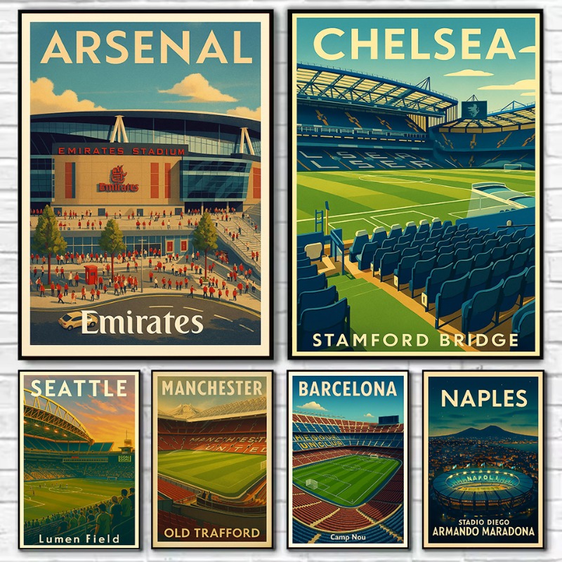 Retro Famous Football Field Ar - đánh giá và giá Resin Art Wall Decor