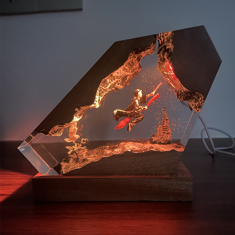 Wood Resin Epoxy Lamp Wizard B - đánh giá và giá Resin Artist