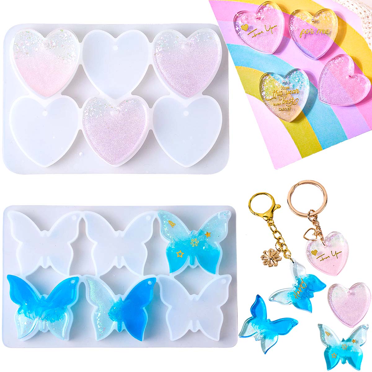 Six-hole with Holes Earring Si - đánh giá và giá Resin Art Heart