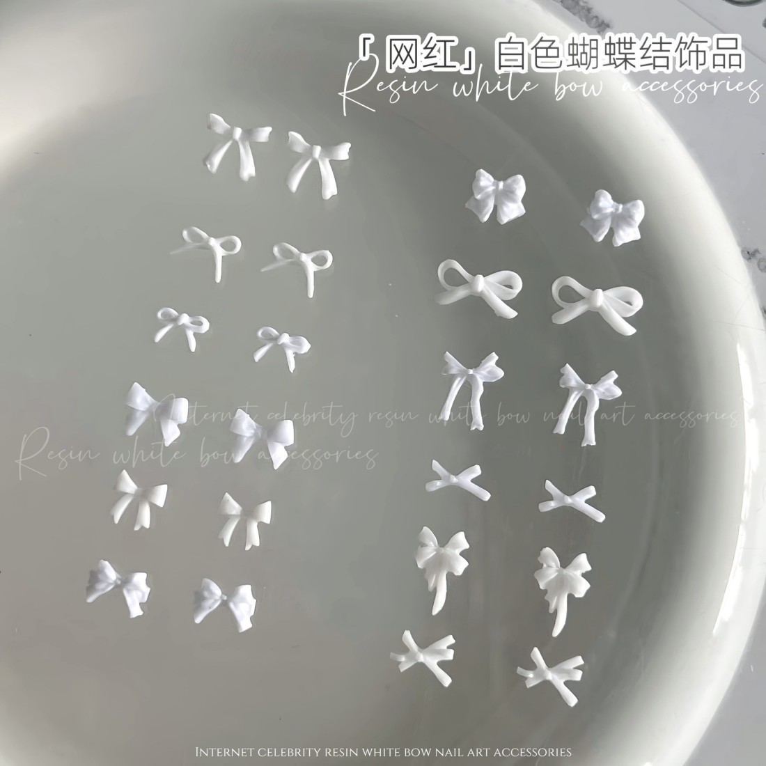 YYM 50PCS White Bow Nail Art:  - đánh giá và giá Resin Art Instagram