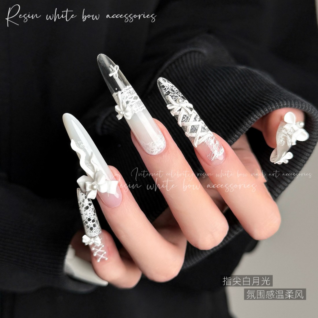 YYM 50PCS White Bow Nail Art:  - đánh giá và giá Resin Art Instagram