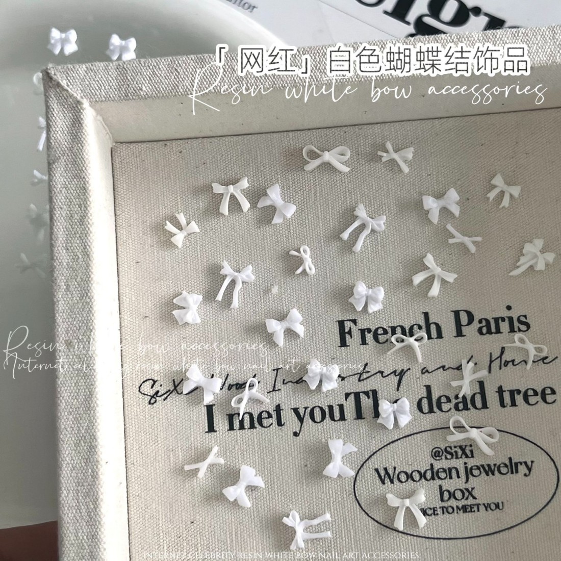 YYM 50PCS White Bow Nail Art:  - đánh giá và giá Resin Art Instagram