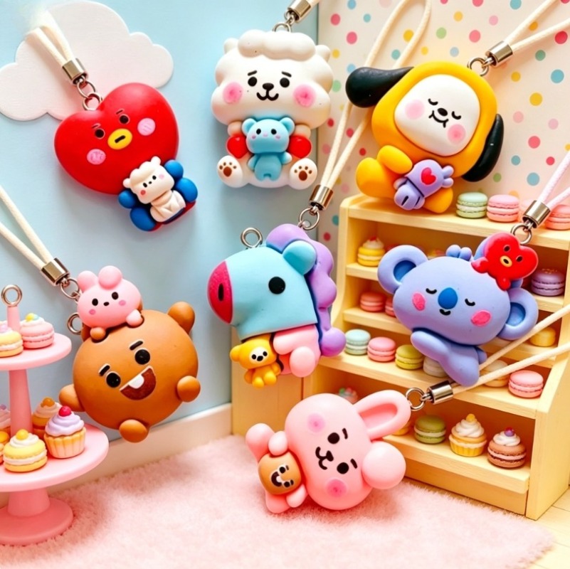 7pcs BT21 Resin Cartoon Charm  - đánh giá và giá Resin Art Store