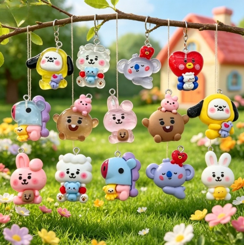 7pcs BT21 Resin Cartoon Charm  - đánh giá và giá Resin Art Store