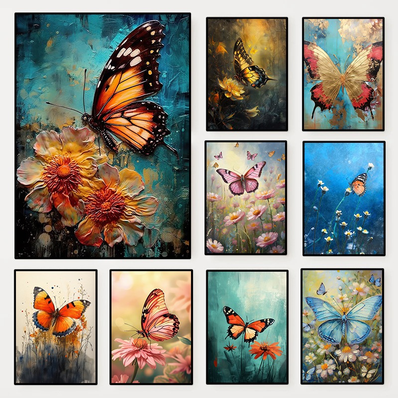 Floral Butterfly Poster Colorf - đánh giá và giá Resin Art With Flowers