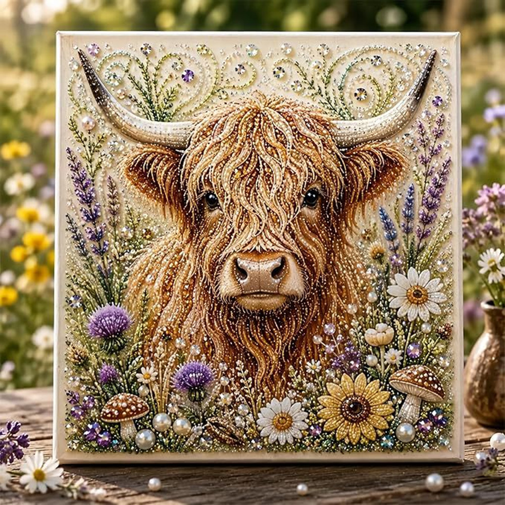 5D Special‑Shaped Cow Pearl Di - đánh giá và giá Resin Art With Flowers